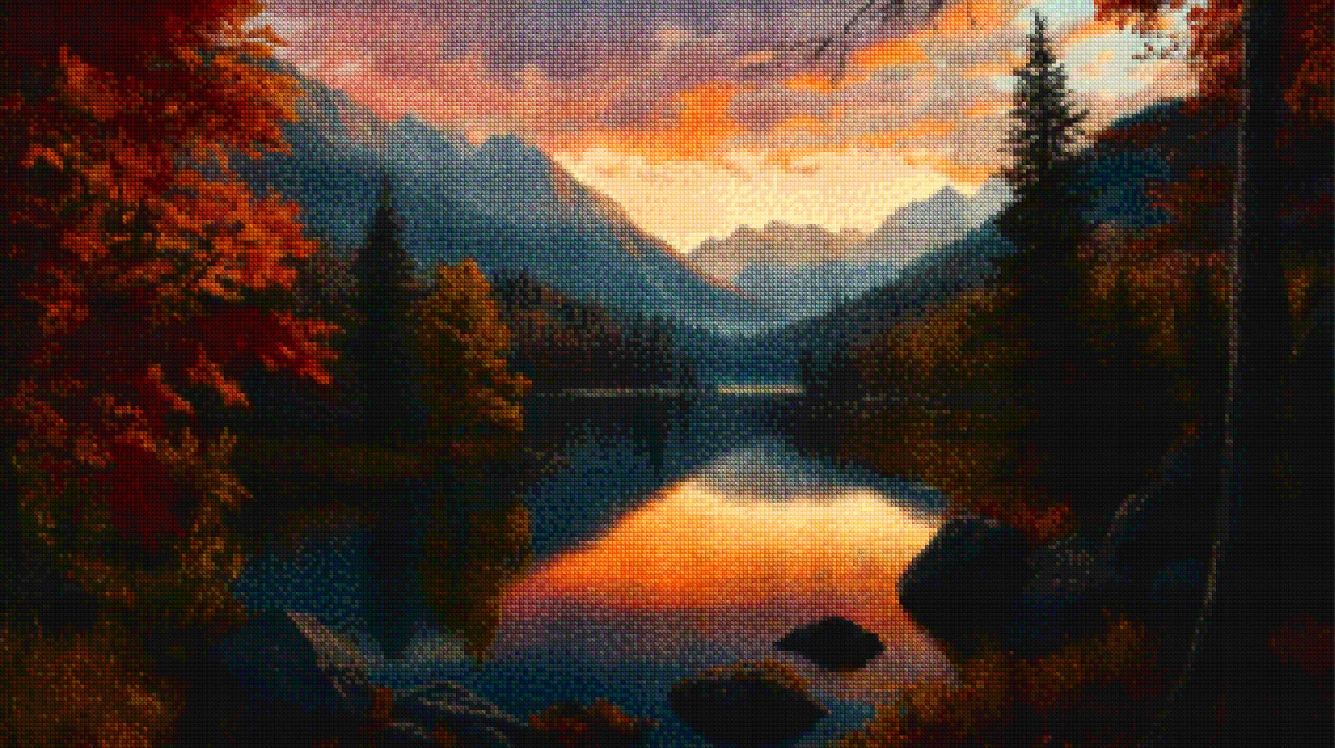 Diamond Painting -  Gouden zonsondergangmeer