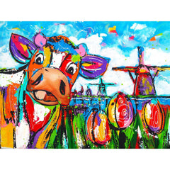 Diamond Painting Koe Met Molen – volledig ontwerp