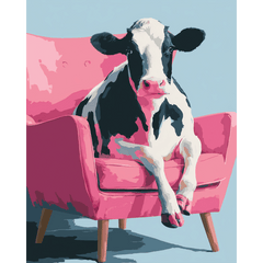 Diamond Painting Koe op de bank – volledig ontwerp
