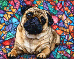 Diamond Painting -  Gebrandschilderd glas mopshond - SEOS Shop ®