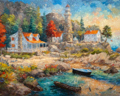 Diamond Painting -  Huis aan een oever - SEOS Shop ®