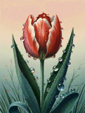 Diamond Painting - Karmozijnrode dauwdruppel