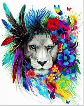 Diamond Painting Leeuw met veren - SEOS Shop ®