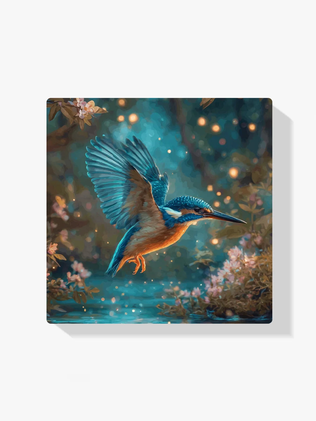 Diamond Painting - Magische IJsvogel in Betoverd Boslicht