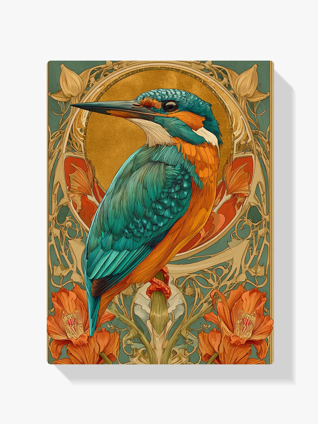 Diamond Painting - Jugendstil IJsvogel in Goud