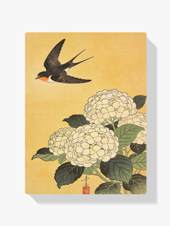 Diamond Painting - Zwaluw boven witte hortensia’s