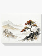 Diamond Painting - Eenzame boom in berglandschap