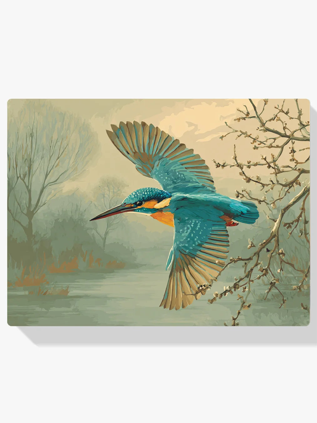 Diamond Painting - IJsvogelkunst in Zachte Nevel