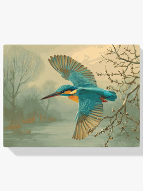Diamond Painting - IJsvogelkunst in Zachte Nevel