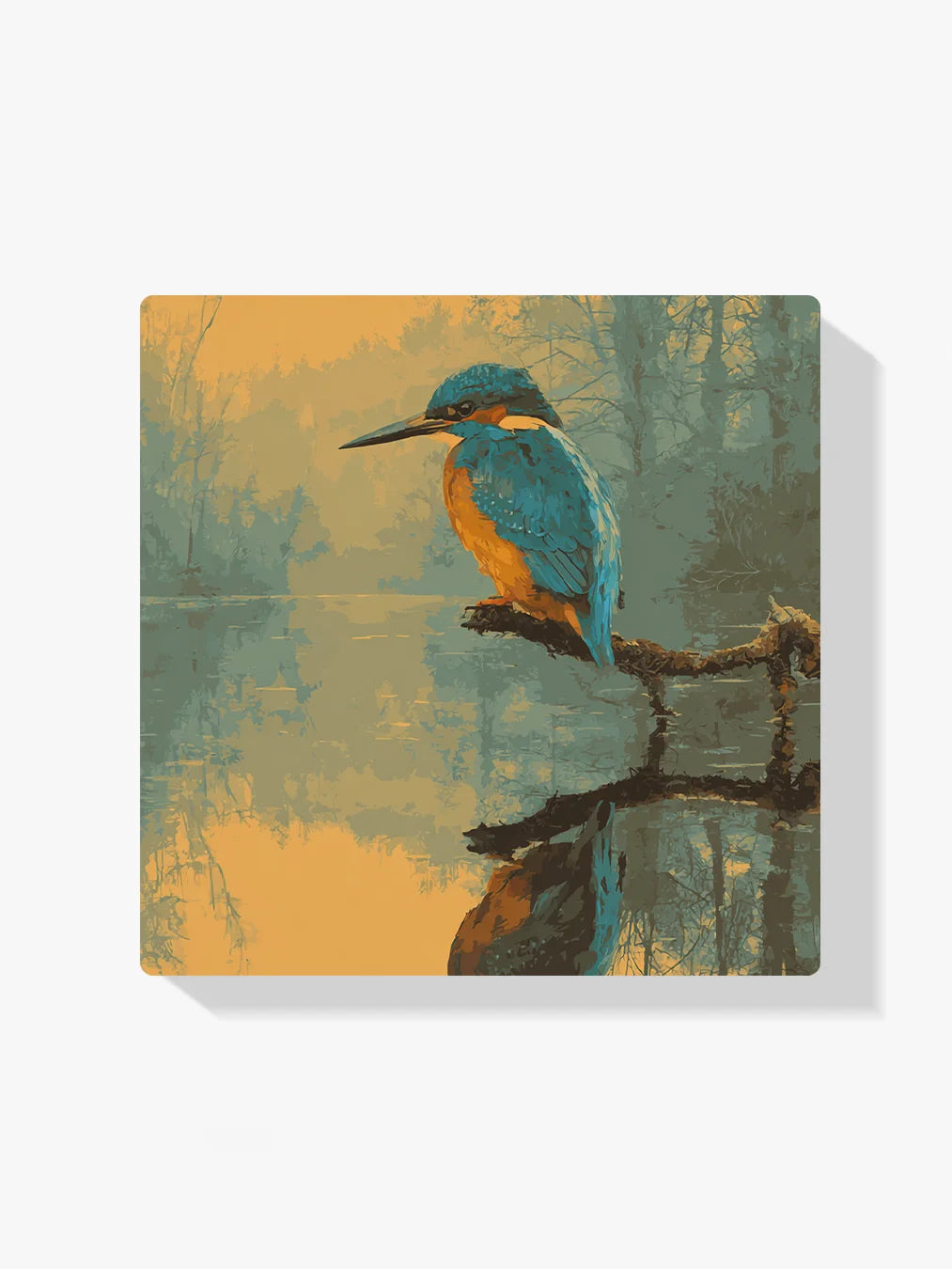 Diamond Painting - IJsvogel Grunge aan het Water