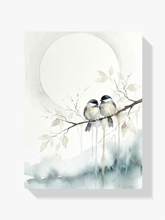 Diamond Painting - Twee vogels onder de maan