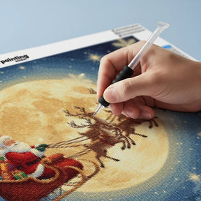 Diamond Painting - Middernachtelijke Reis van de Kerstman