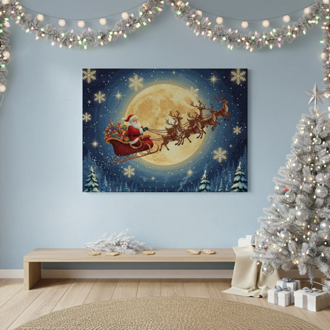 Diamond Painting - Middernachtelijke Reis van de Kerstman