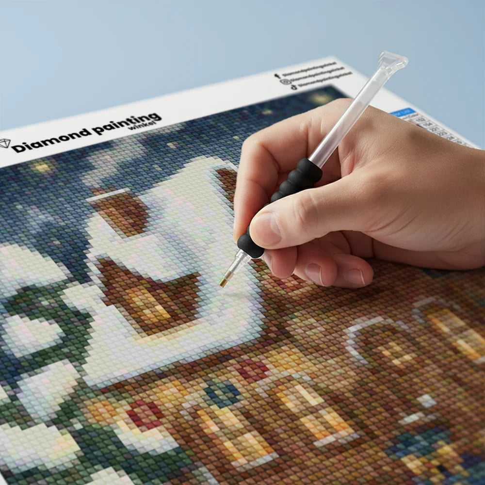 Mini Diamond Painting - Klein huisje met lampjes