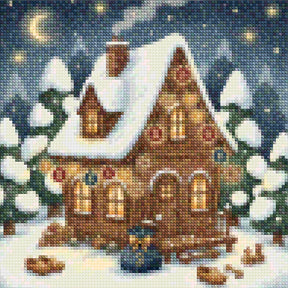 Mini Diamond Painting - Klein huisje met lampjes