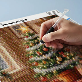 Mini Diamond Painting - Mini kerstboom sprankel