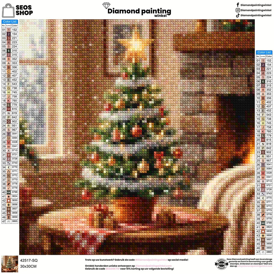 Mini Diamond Painting - Mini kerstboom sprankel