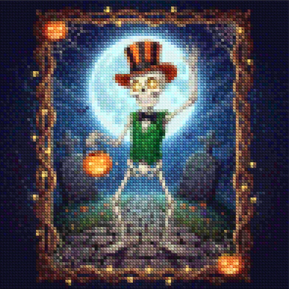Mini Diamond Painting - Gelukkig skelet