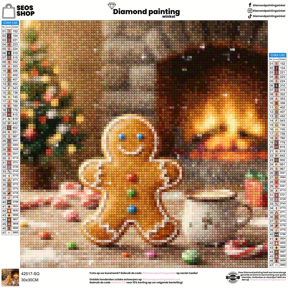 Mini Diamond Painting - Klein peperkoekkoekje