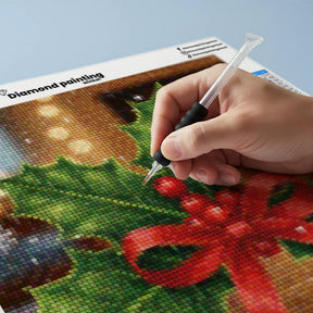 Mini Diamond Painting - Kleine hulstblaadjes & bessen