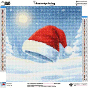 Mini Diamond Painting - Kleine kerstmanmuts-icoon