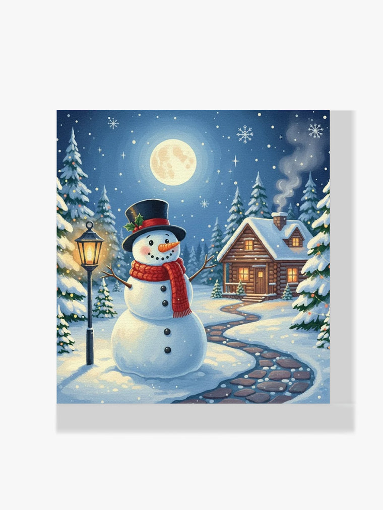 Mini Diamond Painting - Kleine sneeuwpop glimlach