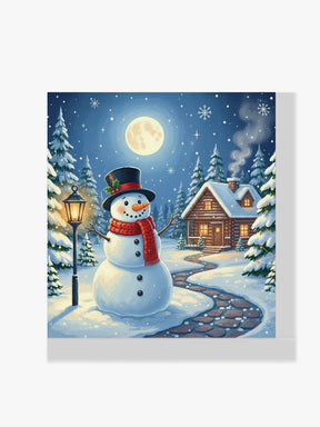 Mini Diamond Painting - Kleine sneeuwpop glimlach