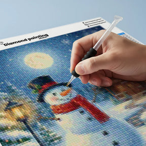 Mini Diamond Painting - Kleine sneeuwpop glimlach