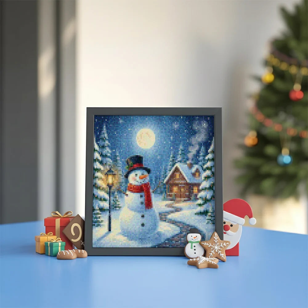 Mini Diamond Painting - Kleine sneeuwpop glimlach