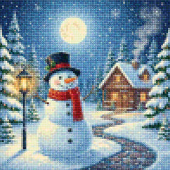 Mini Diamond Painting - Kleine sneeuwpop glimlach