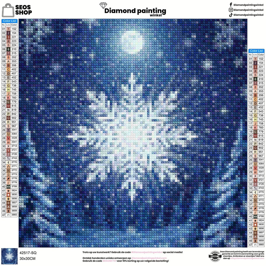 Mini Diamond Painting - Kleine sneeuwvlok burst