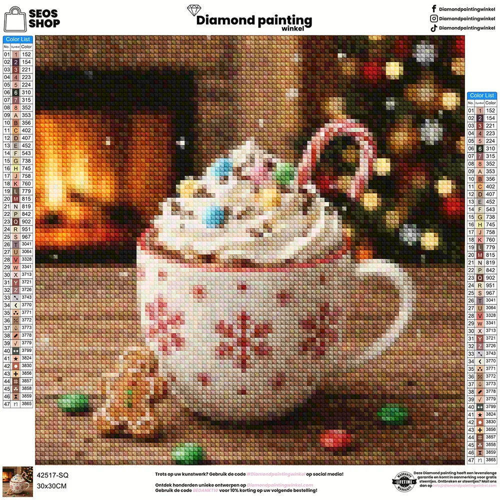 Mini Diamond Painting - Mini mok met warme chocolademelk