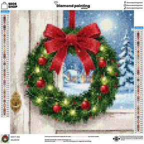 Mini Diamond Painting - Minikrans met rode strik