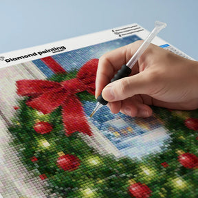 Mini Diamond Painting - Minikrans met rode strik