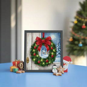 Mini Diamond Painting - Minikrans met rode strik