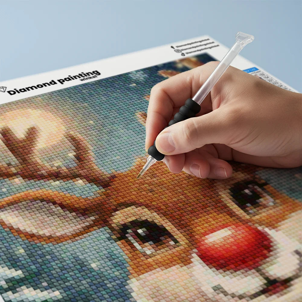 Mini Diamond Painting - Schattig rendiergezicht