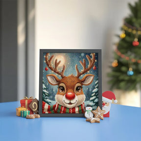 Mini Diamond Painting - Schattig rendiergezicht