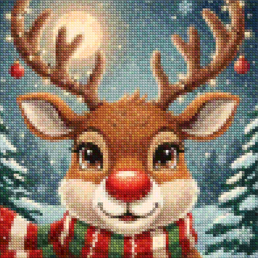 Mini Diamond Painting - Schattig rendiergezicht