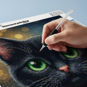 Mini Diamond Painting - Schattig zwart kattengezicht