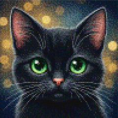 Mini Diamond Painting - Schattig zwart kattengezicht