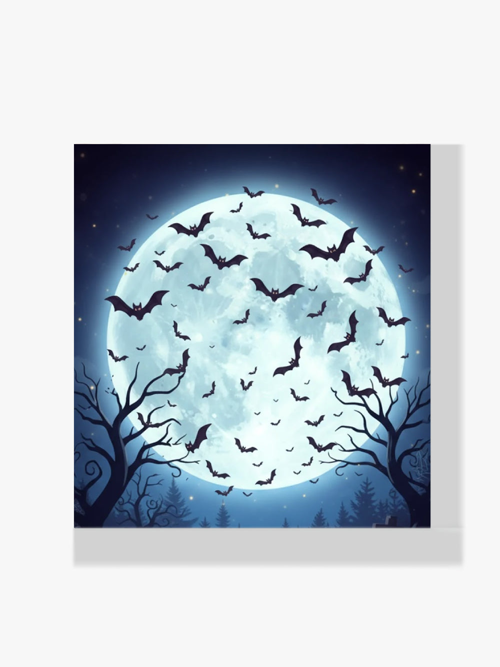 Mini Diamond Painting - Volle maan met vleermuizen