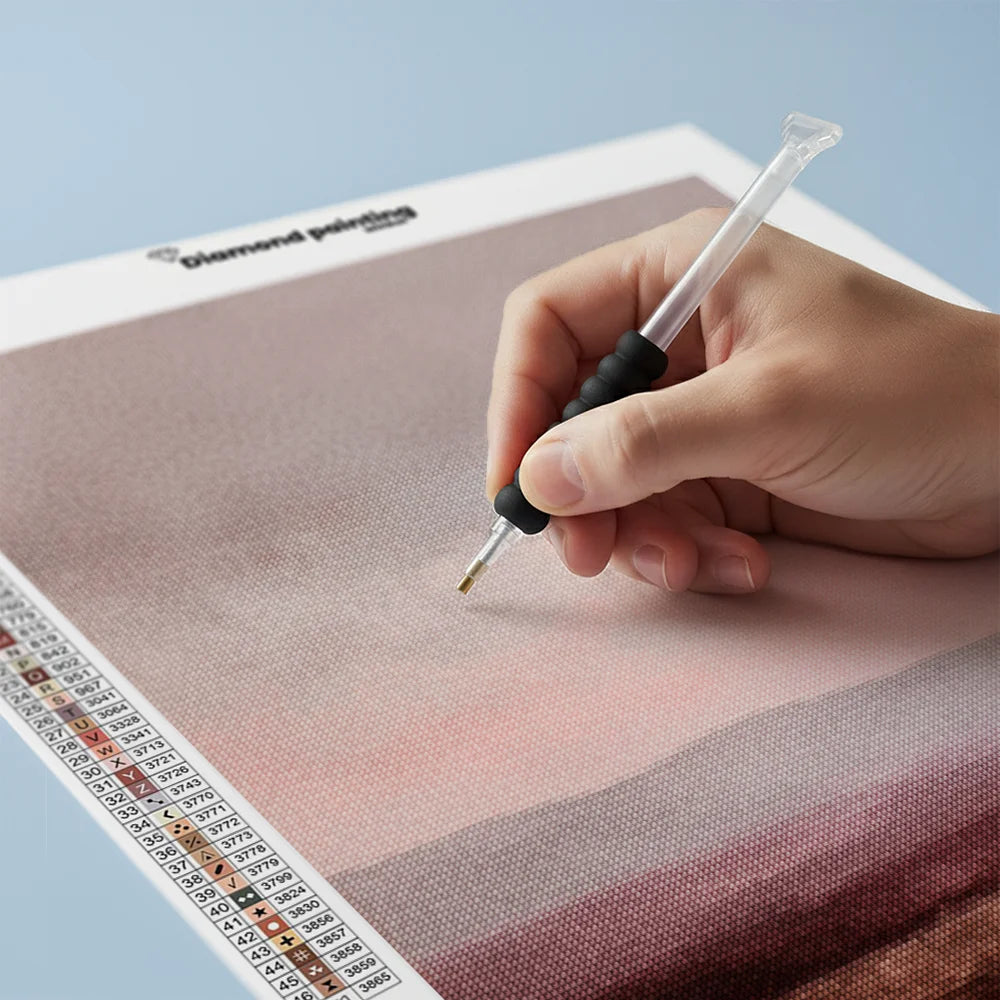 Diamond Painting - Abstract minimalistisch landschap in paars, taupe en bordeaux