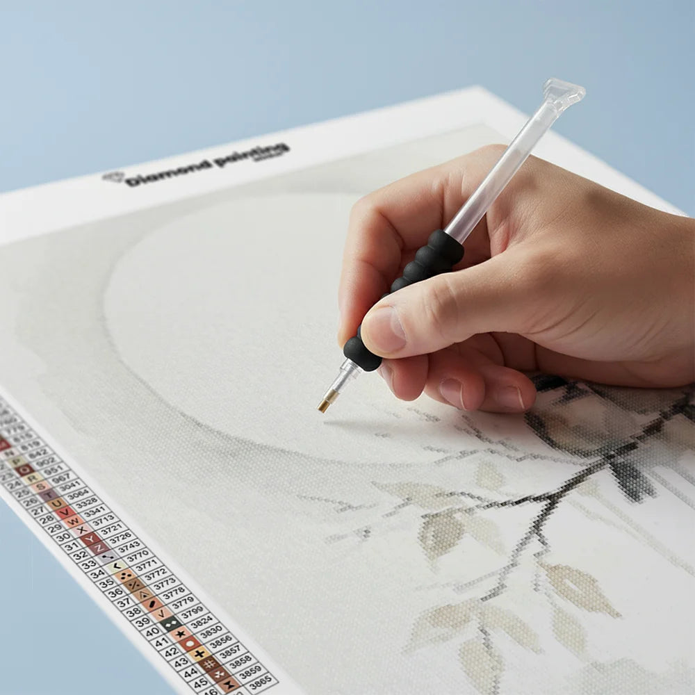 Diamond Painting - Twee vogels onder de maan