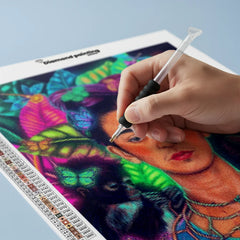 Diamond Painting - Frida in Neon Jungle