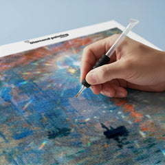 Diamond Painting - Impressie, discobal bij zonsopgang