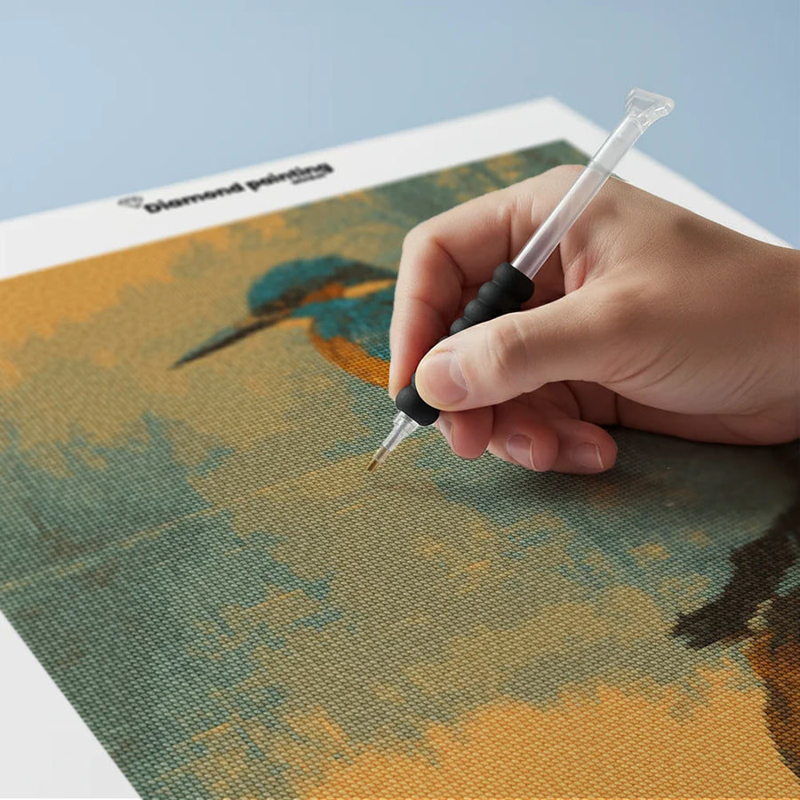 Diamond Painting - IJsvogel Grunge aan het Water