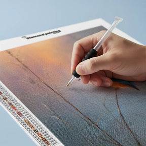 Diamond Painting - IJsvogel bij zonsopkomst