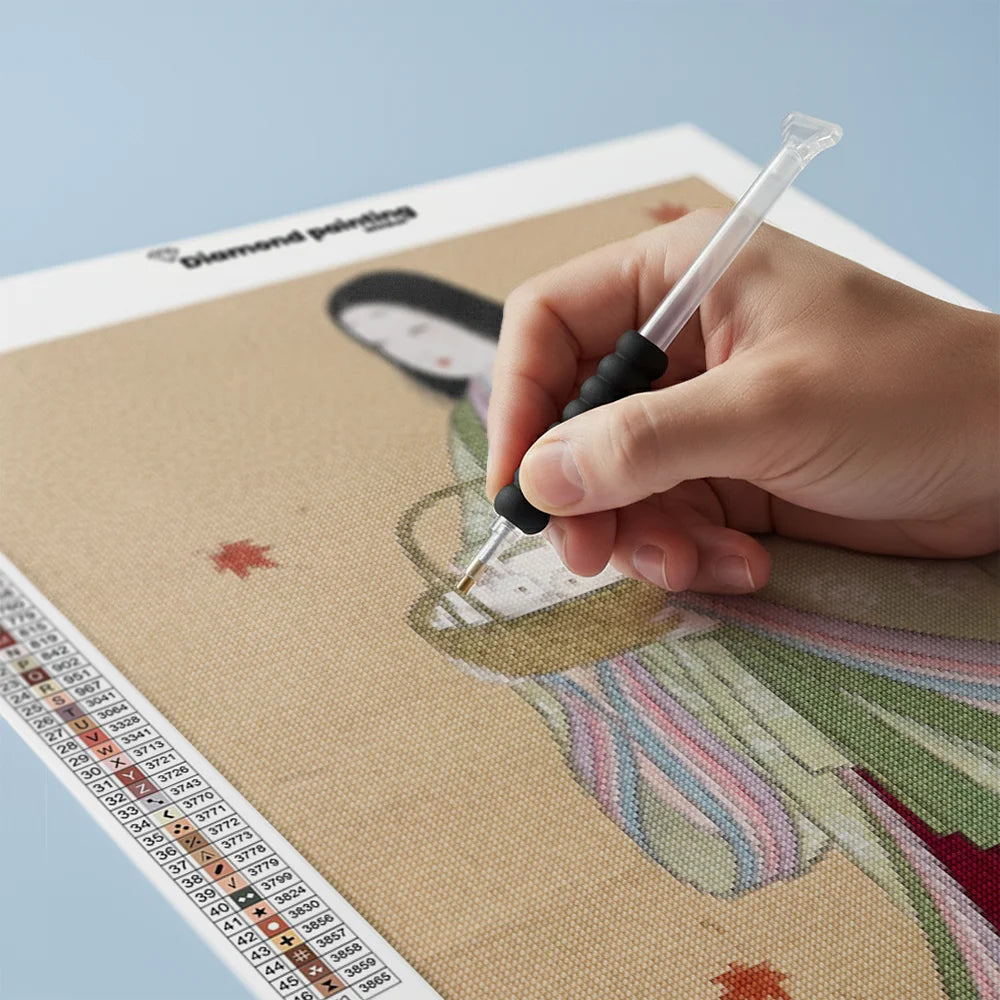 Diamond Painting - Witte Konijnen in de Herfstmand