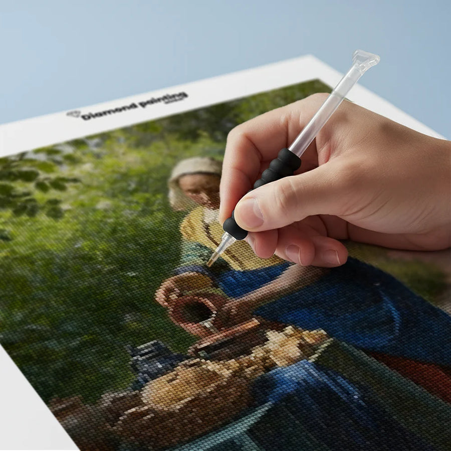 Diamond Painting - De melkmeid in de tuin