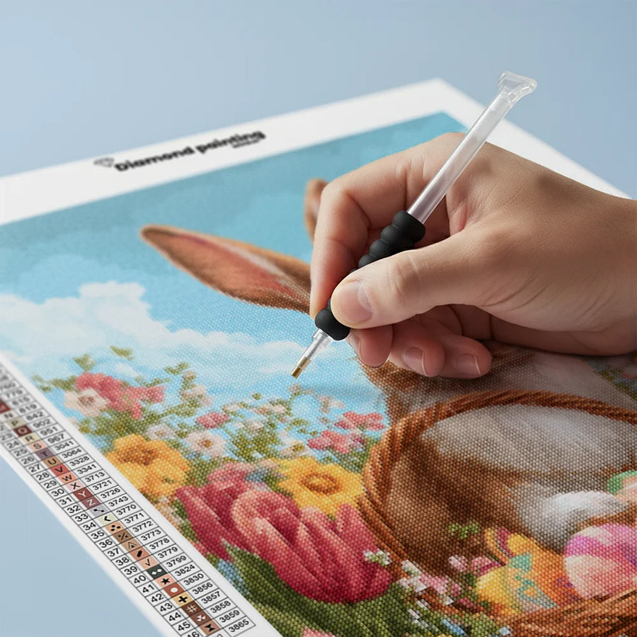 Diamond Painting - Paashaas in Bloei